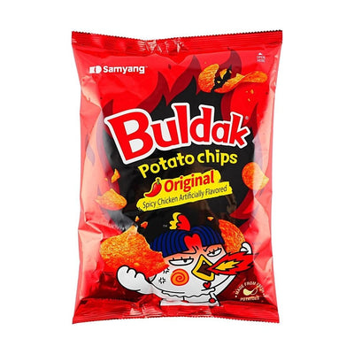 Buldak Potato Chips Artificial Spicy Chicken Flavor Original 4.23 oz