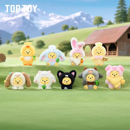 Disney Winnie the Pooh Happy Farm Series Figure Plush Keychain Blind Box